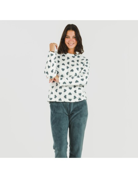 Pijama coral Praga azul pijamas-de-invierno-de-mujer