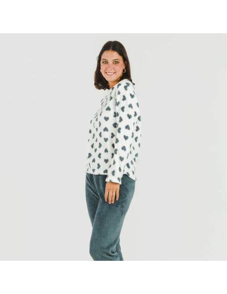 Pijama coral Praga azul pijamas-de-invierno-de-mujer