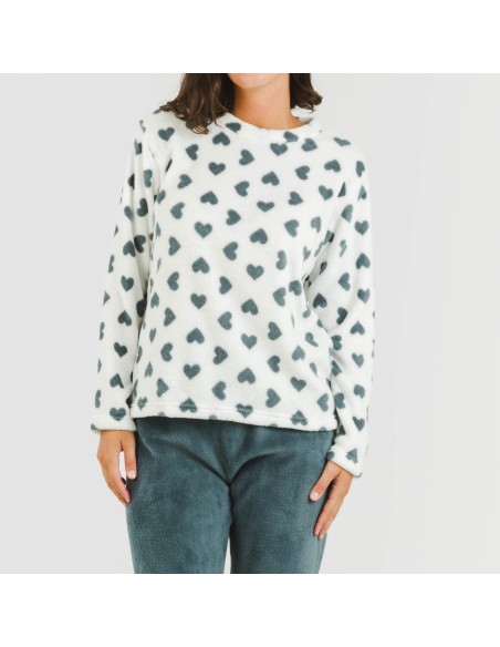 Pijama coral Praga azul pijamas-de-invierno-de-mujer