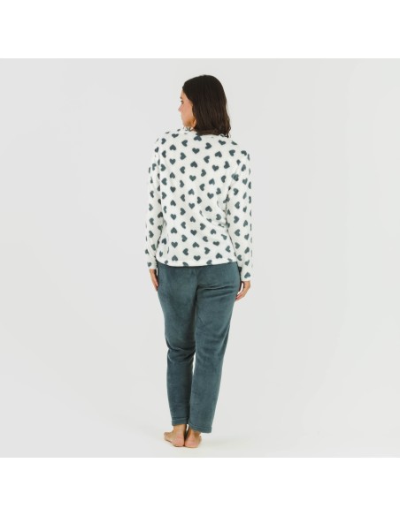 Pijama coral Praga azul pijamas-de-invierno-de-mujer