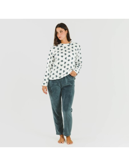 Pijama coral Praga azul pijamas-de-invierno-de-mujer