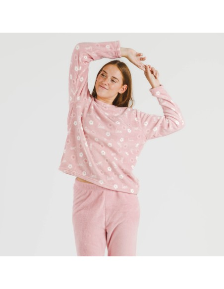 Pijama coral Vickie rosa palo pijamas-de-invierno-de-mujer