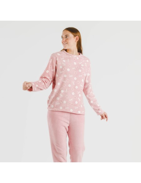 Pijama coral Vickie rosa palo pijamas-de-invierno-de-mujer