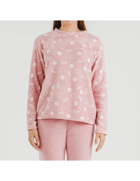 Pijama coral Vickie rosa palo pijamas-de-invierno-de-mujer