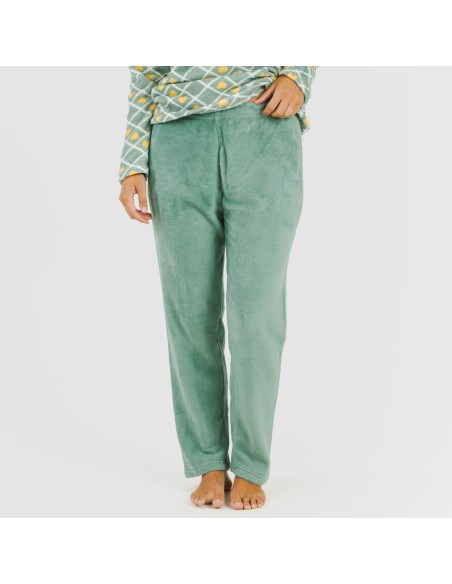 Pijama coral Ilena verde pijamas-de-invierno-de-mujer