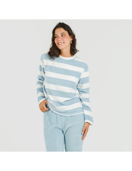 Pijama coral Raya Vinia celeste pijamas-de-invierno-de-mujer