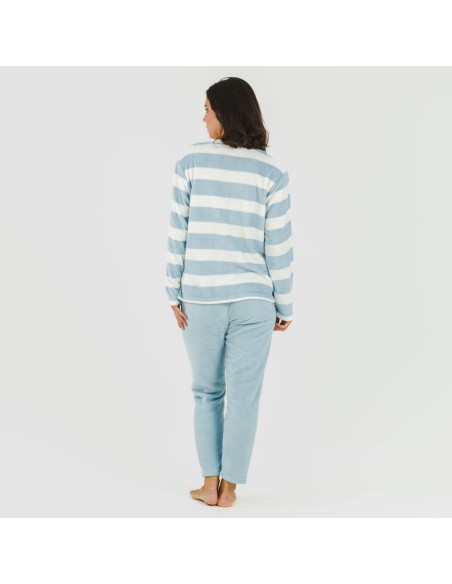 Pijama coral Raya Vinia celeste pijamas-de-invierno-de-mujer