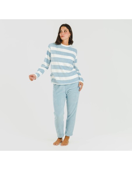 Pijama coral Raya Vinia celeste pijamas-de-invierno-de-mujer