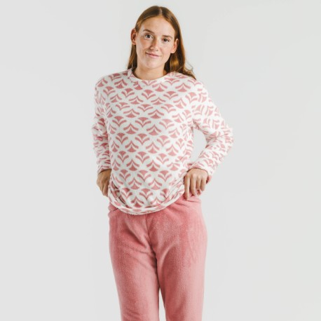 Pijama coral Etea malva pijamas-de-invierno-de-mujer