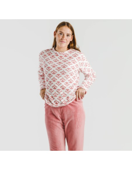 Pijama coral Etea malva pijamas-de-invierno-de-mujer