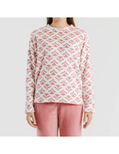 Pijama coral Etea malva pijamas-de-invierno-de-mujer