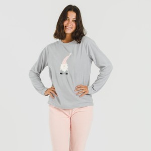 Pijama polar Gnome rosa