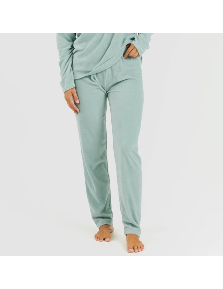 Pijama polar Frosty verde tiffany pijamas-de-invierno-de-mujer