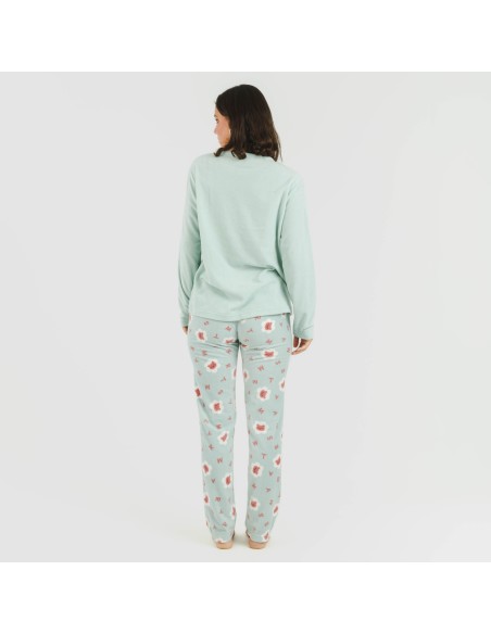 Pijama polar Nolan verde pijamas-de-invierno-de-mujer