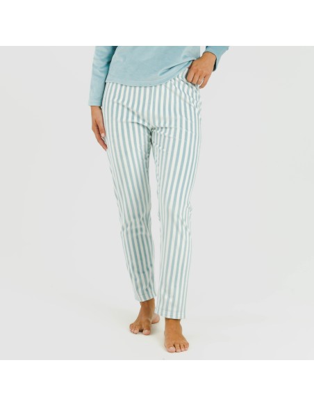 Pijama terciopelo Raya Seasonal agua marina pijamas-de-invierno-de-mujer