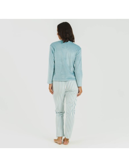 Pijama terciopelo Raya Seasonal agua marina pijamas-de-invierno-de-mujer