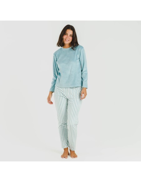 Pijama terciopelo Raya Seasonal agua marina pijamas-de-invierno-de-mujer