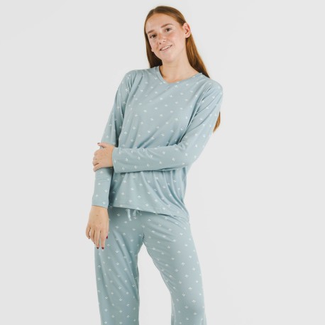 Pijama largo mujer soft Embera indigo pijamas-largos-de-mujer