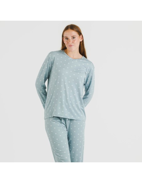 Pijama largo mujer soft Embera indigo pijamas-largos-de-mujer