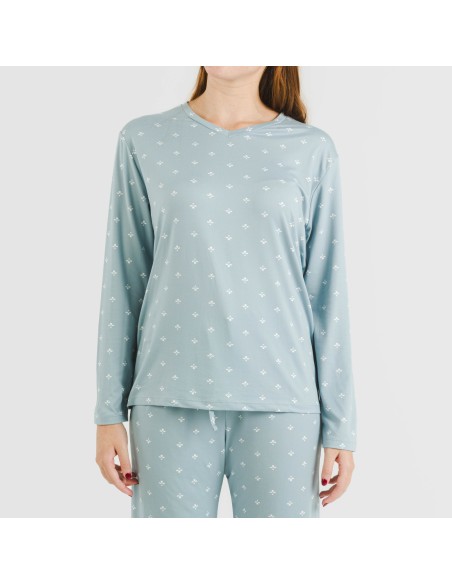 Pijama largo mujer soft Embera indigo pijamas-largos-de-mujer