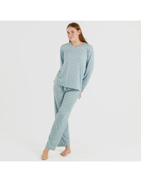 Pijama largo mujer soft Embera indigo pijamas-largos-de-mujer