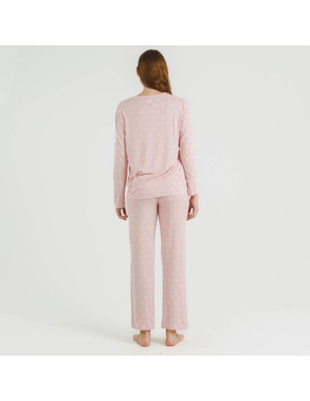 Pijama largo mujer soft Baby rosa palo pijamas-largos-de-mujer