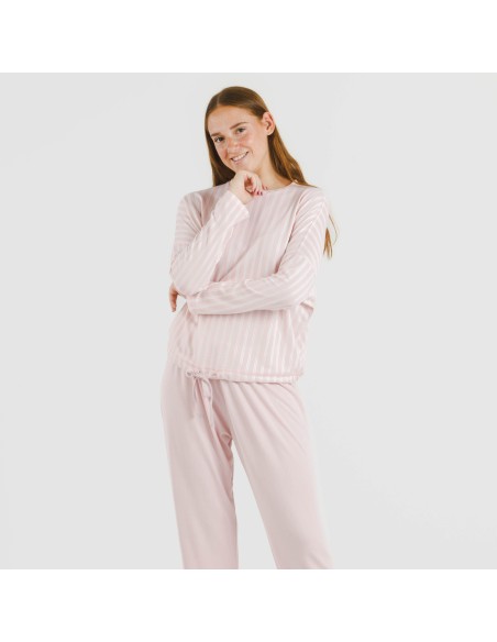 Pijama largo Secret mujer Raya Marsella rosa pijamas-largos-de-mujer