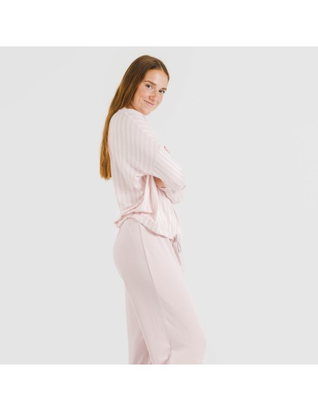 Pijama largo Secret mujer Raya Marsella rosa pijamas-largos-de-mujer