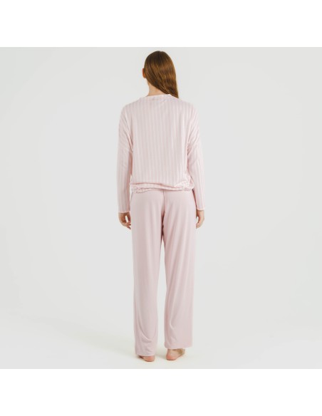 Pijama largo Secret mujer Raya Marsella rosa pijamas-largos-de-mujer