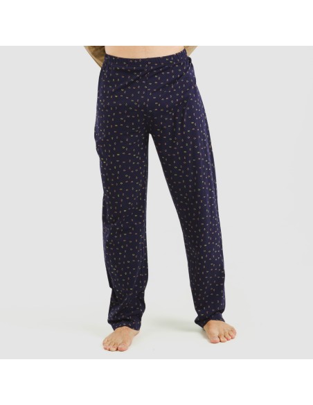 Pijama largo algodón hombre Oggy caqui pijamas-largos-hombre