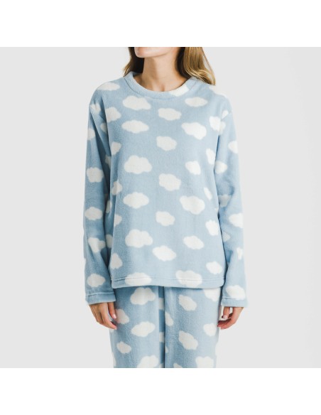 Pijama coral Nubecita celeste pijamas-de-invierno-de-mujer