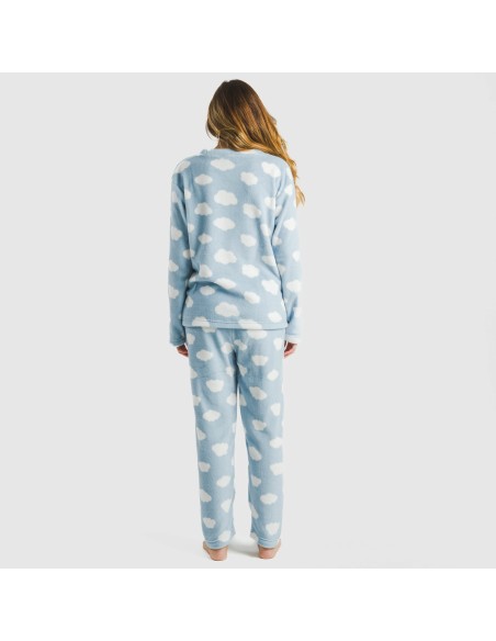 Pijama coral Nubecita celeste pijamas-de-invierno-de-mujer