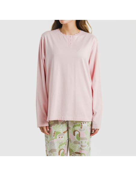 Pijama largo algodón Ceremis pijamas-largos-de-mujer