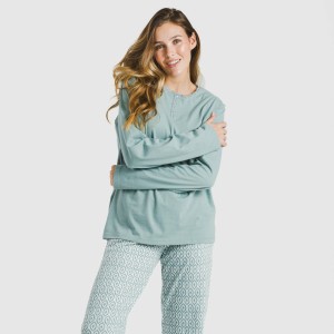 Pijama largo algodón...