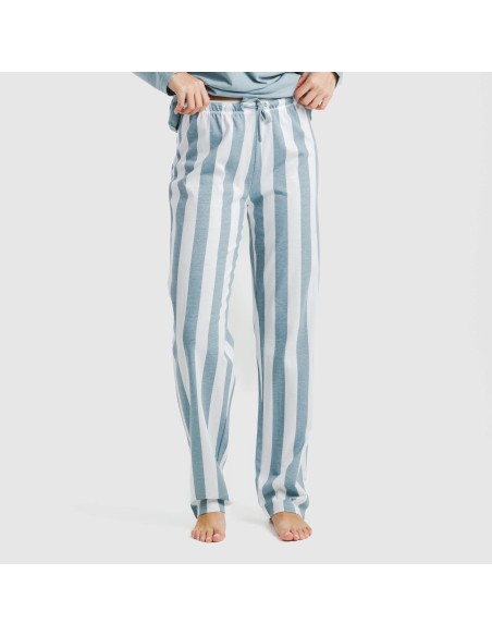 Pijama largo algodón Raya Elvis indigo pijamas-largos-de-mujer