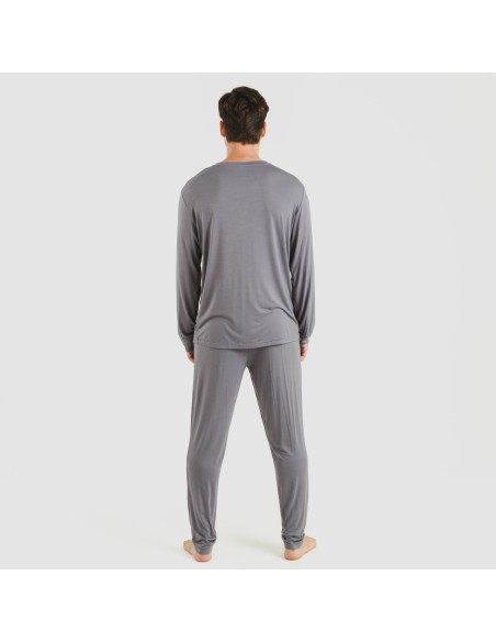 Pijama largo viscosa hombre liso pijamas-largos-hombre