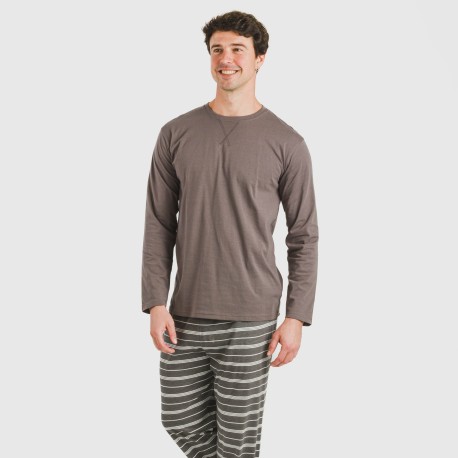 Pijama largo algodón hombre Raya Gastur topo pijamas-largos-hombre