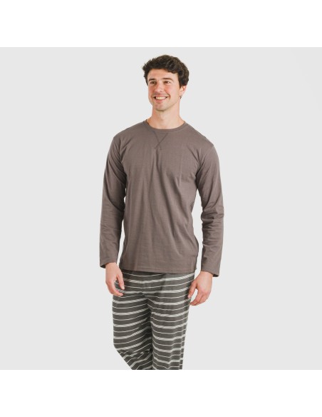 Pijama largo algodón hombre Raya Gastur topo pijamas-largos-hombre