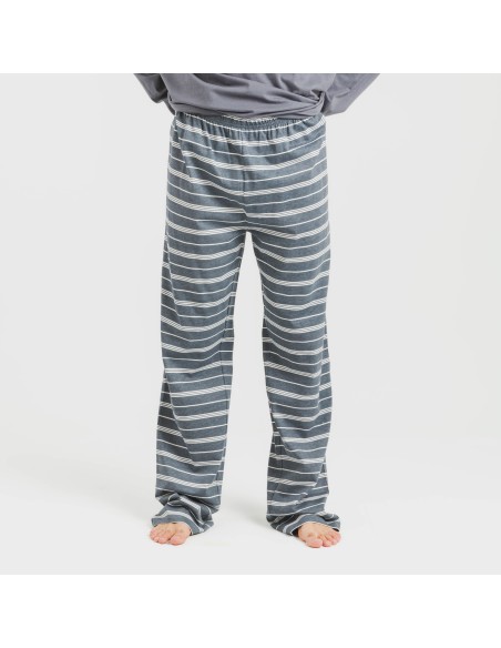 Pijama largo algodón hombre Raya Gastur indigo pijamas-largos-hombre