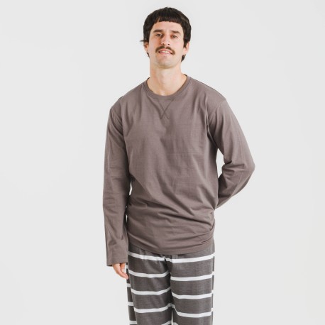 Pijama largo algodón hombre Raya Nit new topo pijamas-largos-hombre