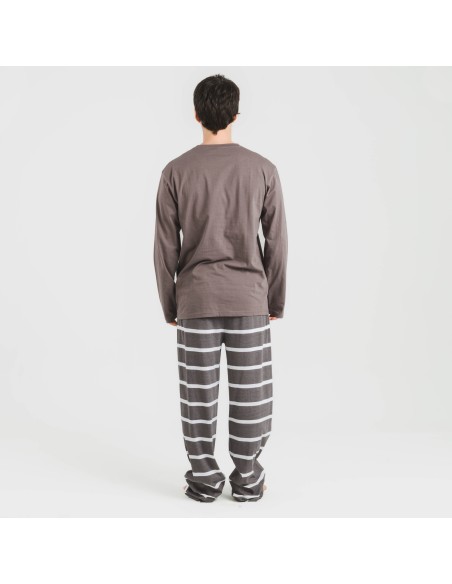 Pijama largo algodón hombre Raya Nit new topo pijamas-largos-hombre