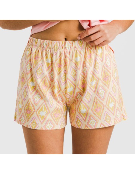 Pijama corto algodón Mina rosa pijamas-cortos-mujer