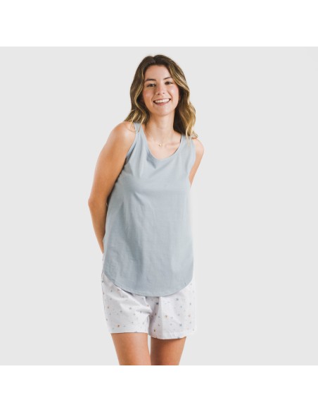 Pijama corto algodón Condy indigo pijamas-cortos-mujer