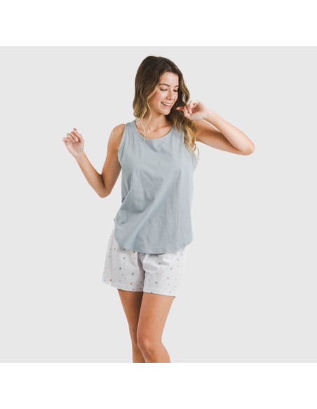 Pijama corto algodón Condy indigo pijamas-cortos-mujer