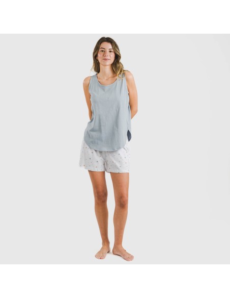 Pijama corto algodón Condy indigo pijamas-cortos-mujer