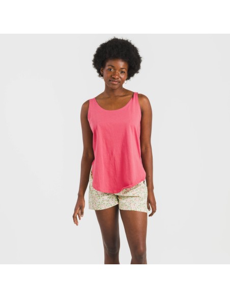 Pijama corto algodón Piscis marsala pijamas-cortos-mujer