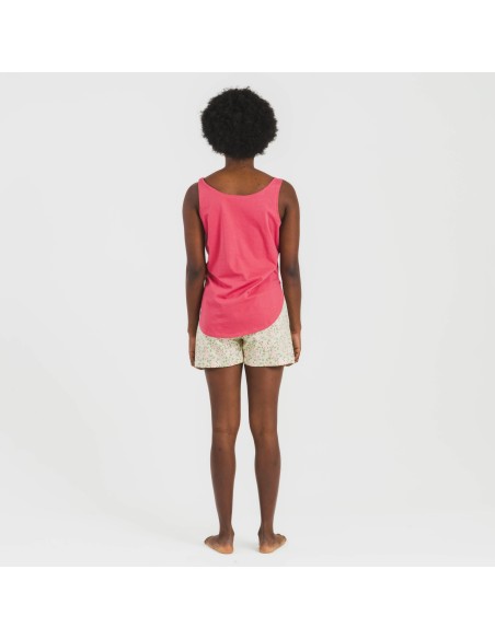 Pijama corto algodón Piscis marsala pijamas-cortos-mujer