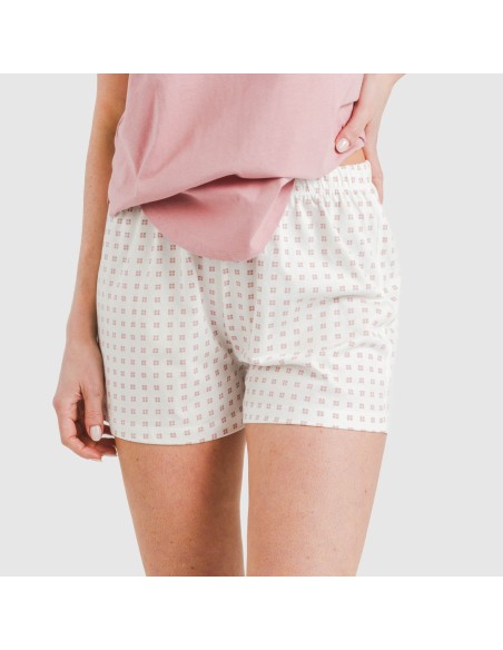 Pijama corto algodón Klaus marsala pijamas-cortos-mujer