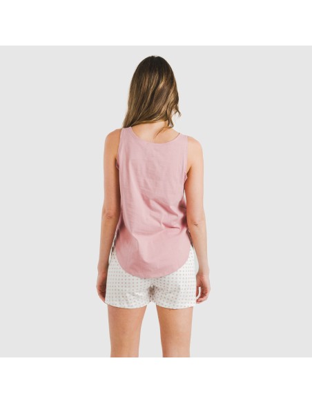 Pijama corto algodón Klaus marsala pijamas-cortos-mujer