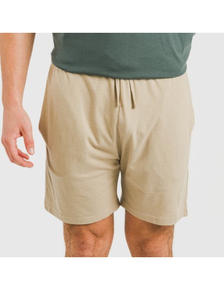 Pijama corto hombre con botones verde - arena pijamas-cortos-hombre